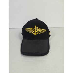 Breitling Swiss Chronographs Hat Since 1884 Strapback Cap Black Gold Embroidered